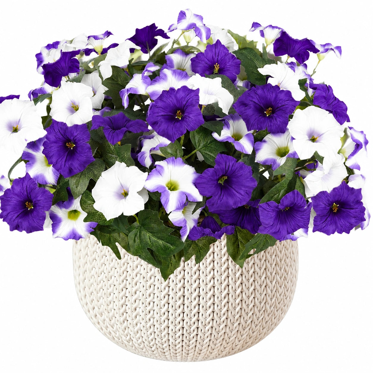 Ramo de Flores Artificiales en Maceta Decorativa Púrpura/Blanco 40cm