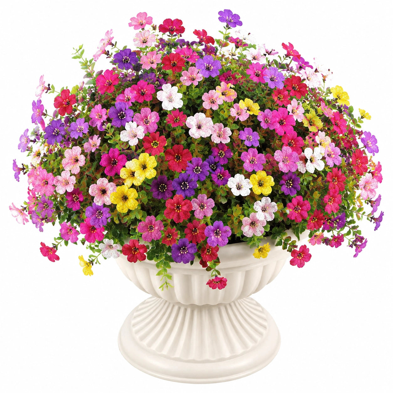 Arreglo Floral Artificial Multicolor en Maceta Blanca