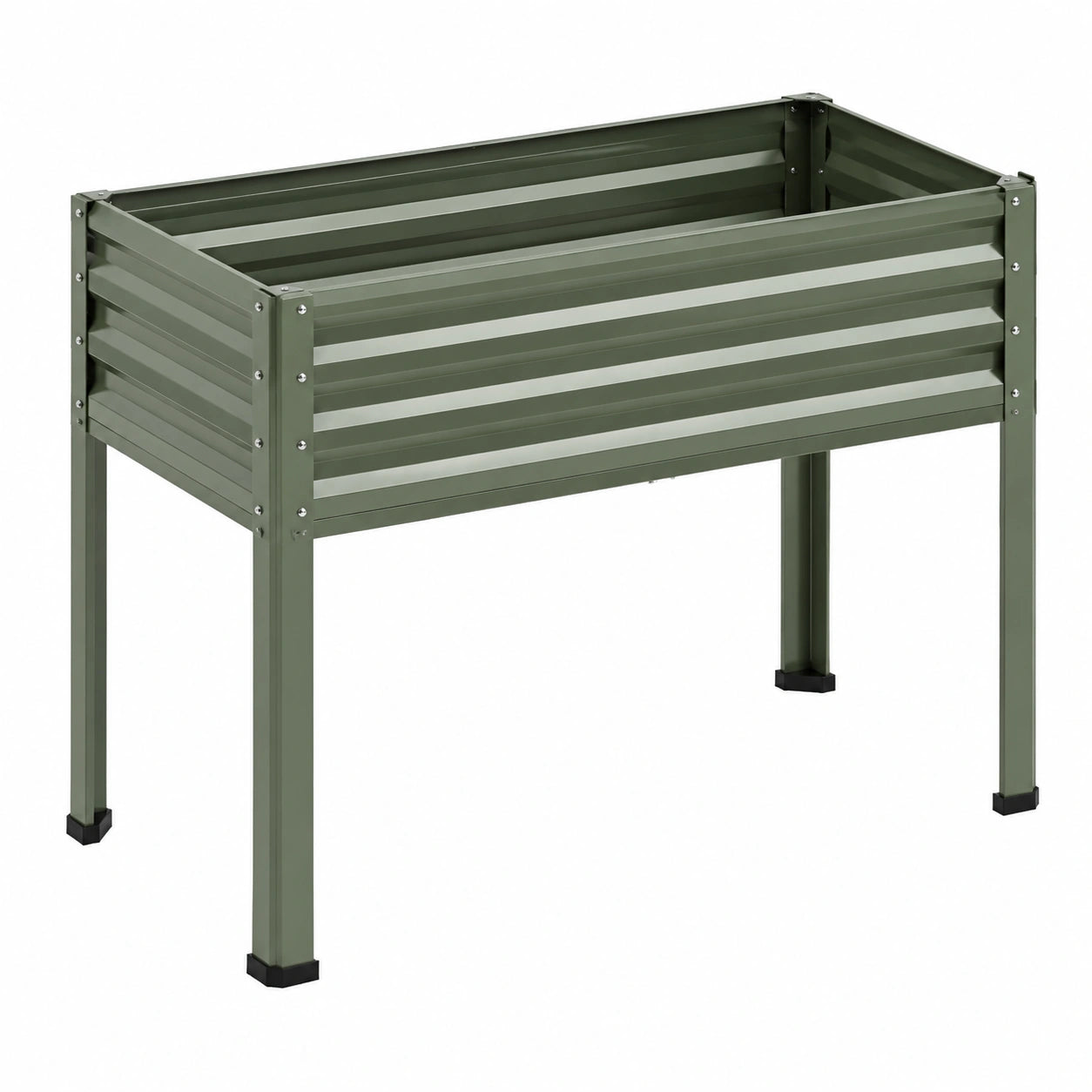 Caja de Cultivo Elevada Verde para Jardín Exterior