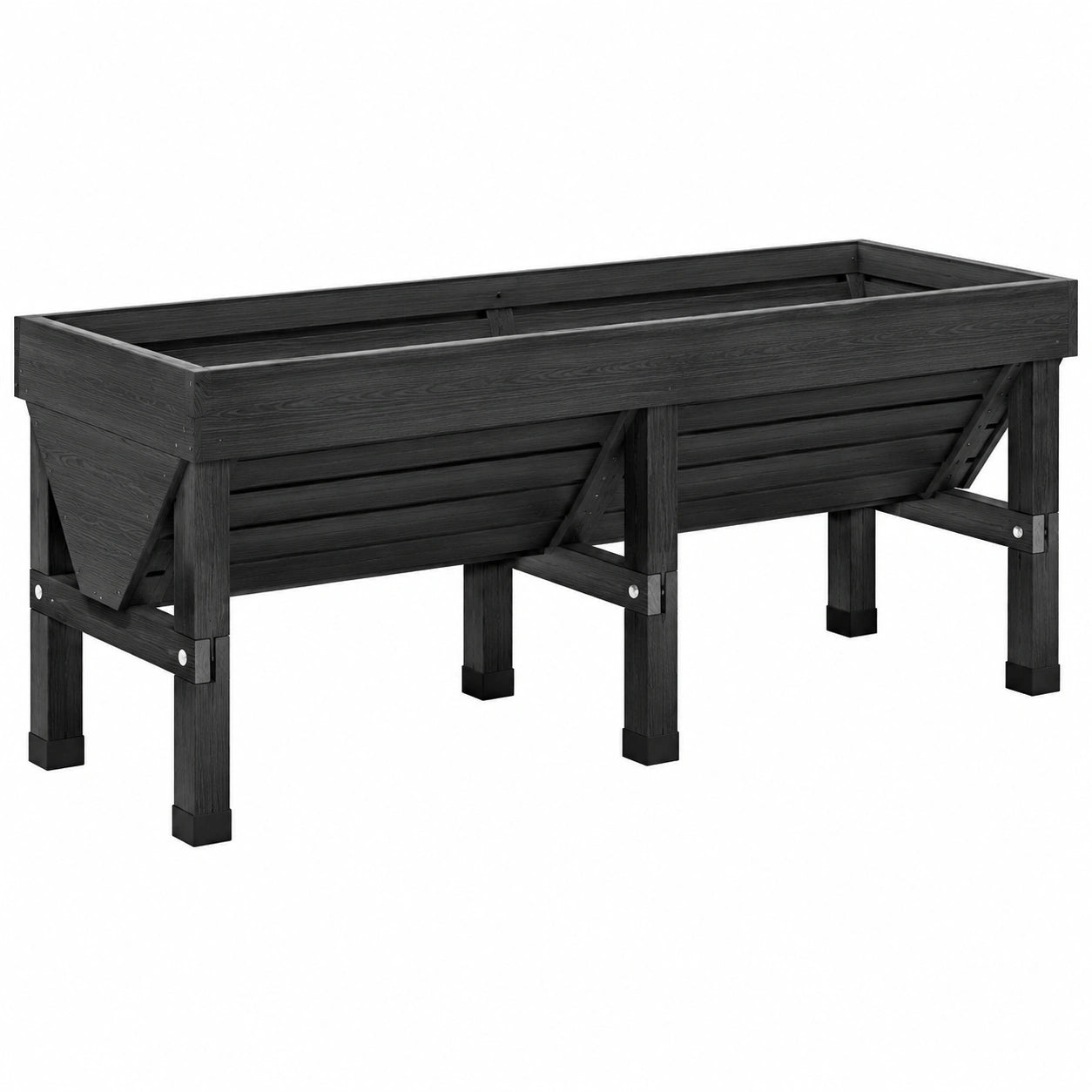 Cajón Elevado para Jardinería 120x40x80 cm Antracita