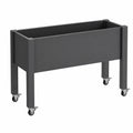 Cama de Cultivo Elevada con Ruedas y Frenos Gris