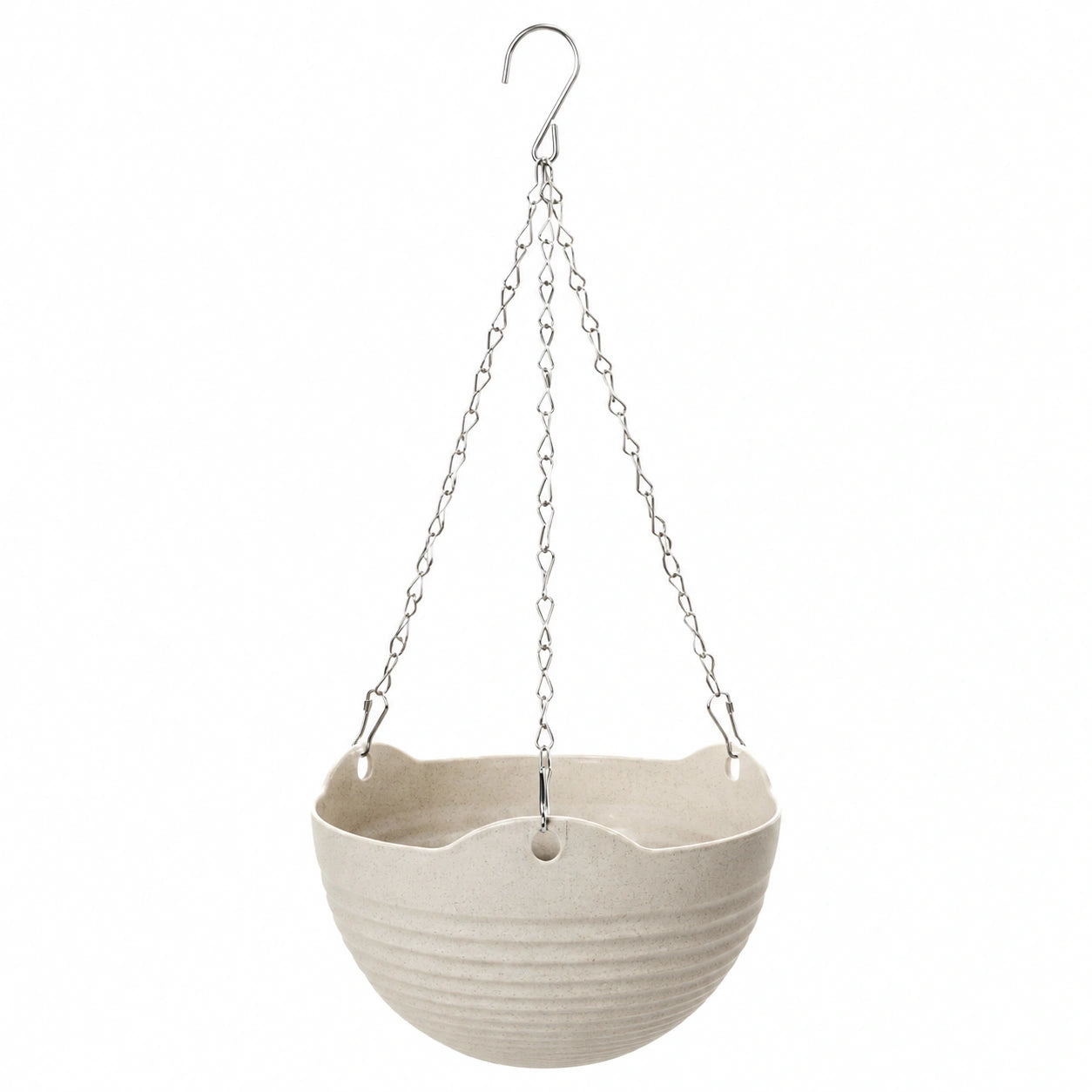 Macetero Colgante Beige de Cerámica para Interior y Exterior