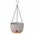 Maceta Colgante Redonda Gris y Terracota de 30cm