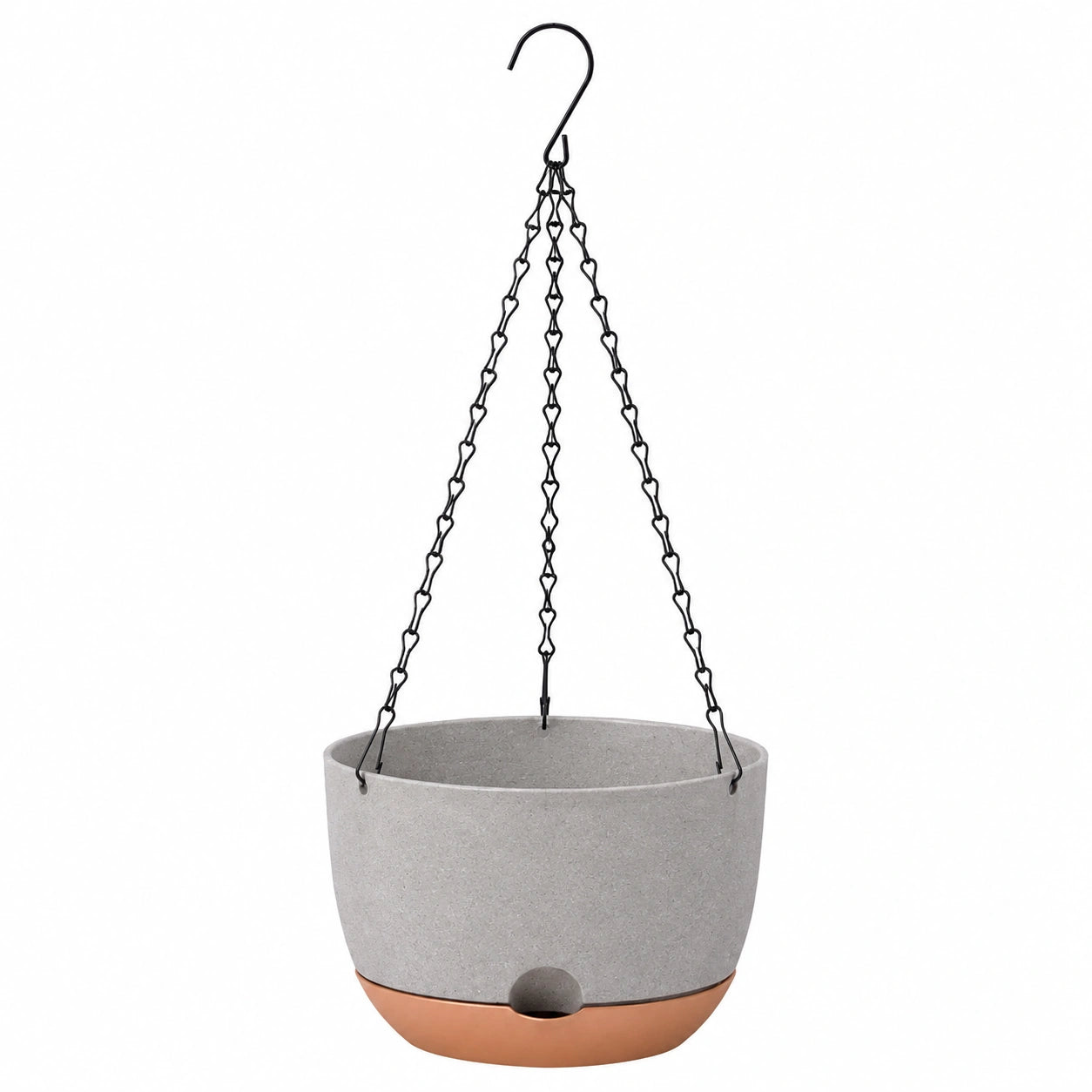 Maceta Colgante Redonda Gris y Terracota de 30cm