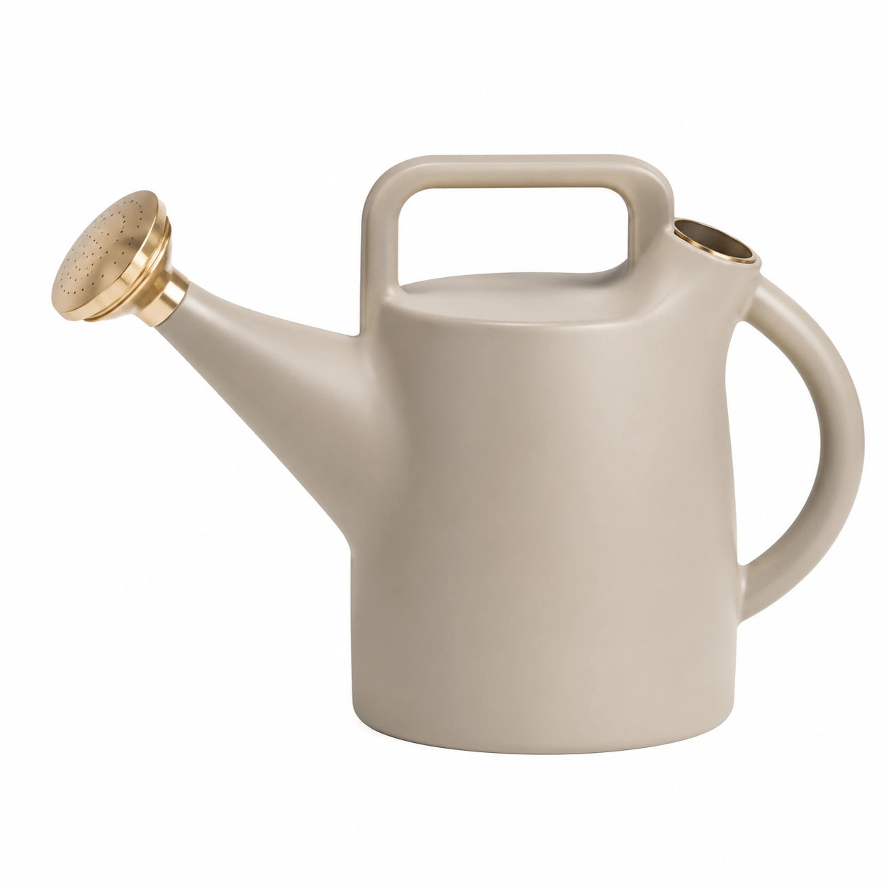 Regadera de jardín 4L beige con rociador dorado